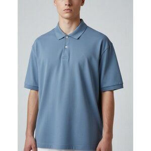 Calvin Klein Mens Blue Short Sleeve Polo Shirt Size M 100% Cotton